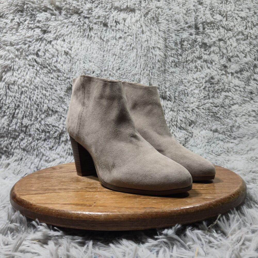 Old Navy Ankle Boots Womens Size 8.5 Tan Beige Synthetic Heel Casual Retro